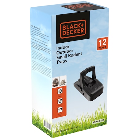 Black & Decker Mouse Trap Rat Trap Indoor Outdoor Snap Trap Touch Free Reusable, 12 Pack 2BX-BDXPC816